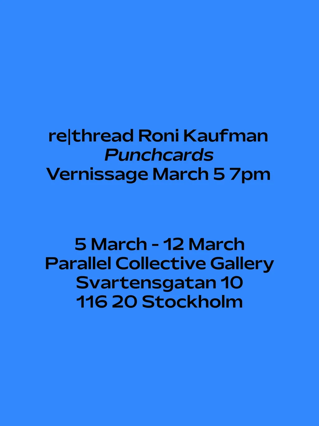 Punchcards by Roni Kaufman, hand-embroidered algorithmic patterns