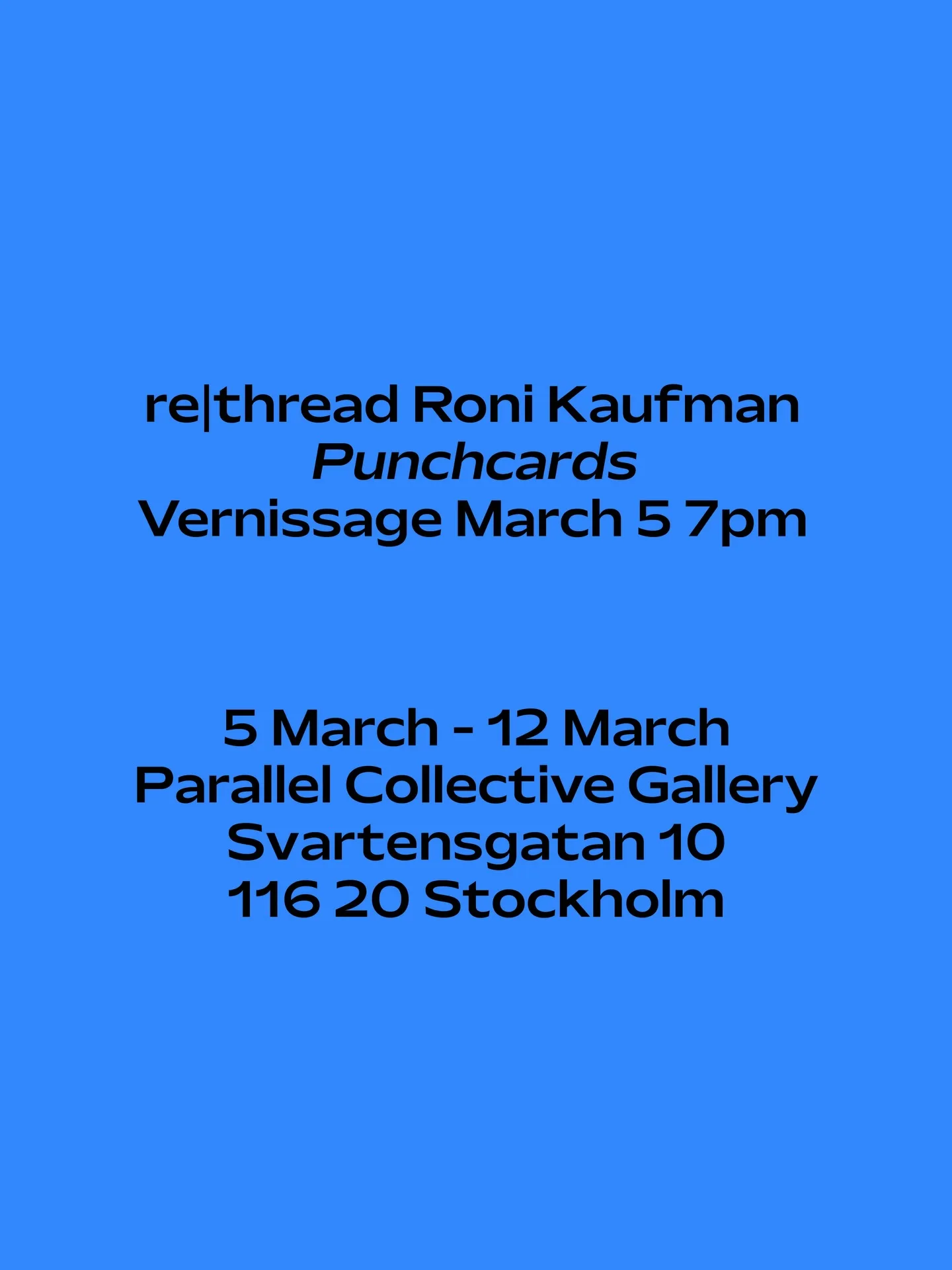 Punchcards by Roni Kaufman, hand-embroidered algorithmic patterns
