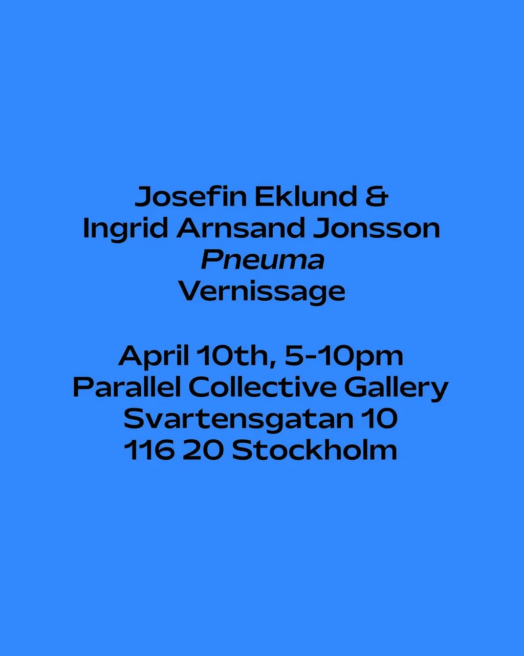 Save-the-date visual for Pneuma vernissage