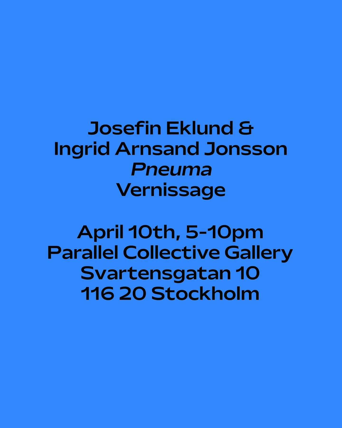 Save-the-date visual for Pneuma vernissage