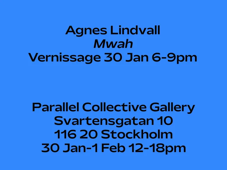 Announcement poster for Mwah by Agnes Lindvall