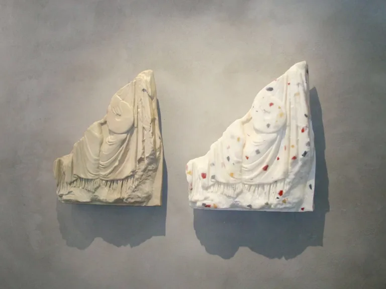 Cast sculpture from 3D-printed reliefs after an ancient Ephesus Museum sculpture