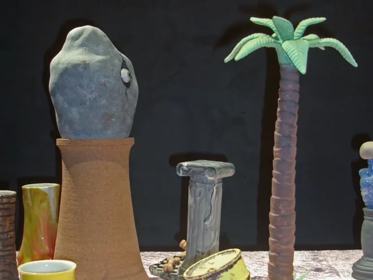 Ceramic beer tap by Sebastian Hägelstam in the gallery