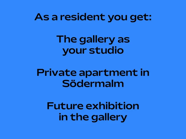 Open call slides: what residents get; open to all disciplines worldwide