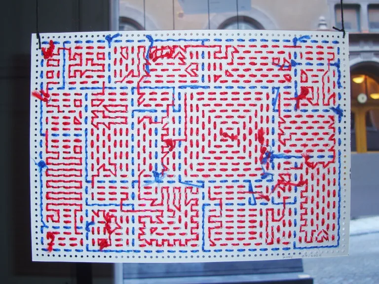 Exhibition view, Punchcards by Roni Kaufman