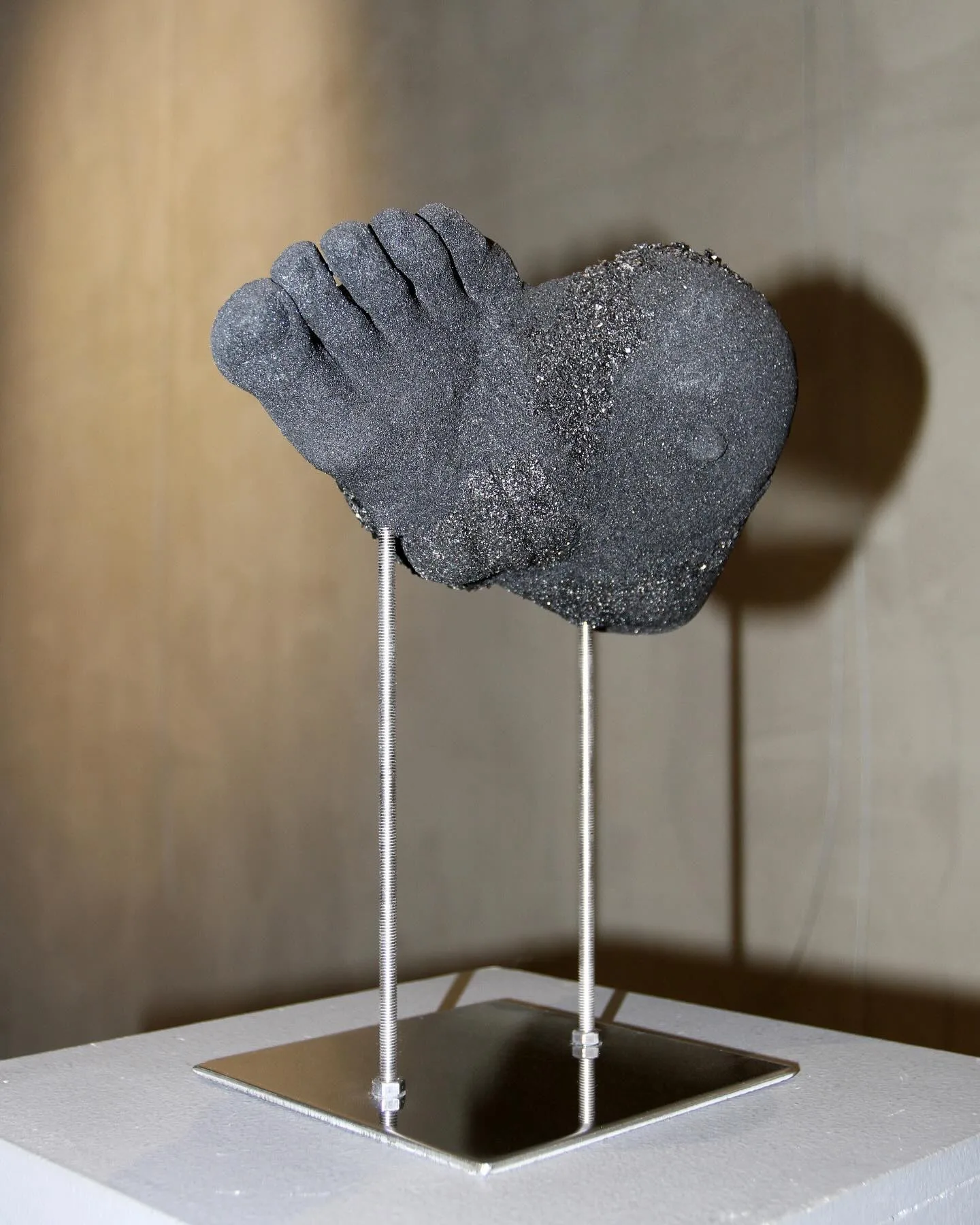 Artwork: Alexandra Moreno, A Knot In Motion (discarded tyres, epoxy, steel)