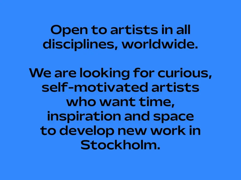 Open call slides: what residents get; open to all disciplines worldwide