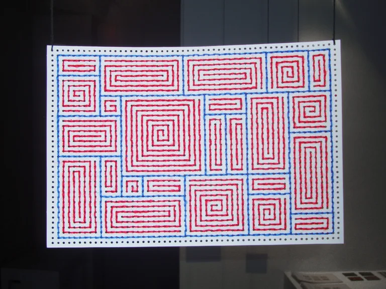Exhibition view, Punchcards by Roni Kaufman